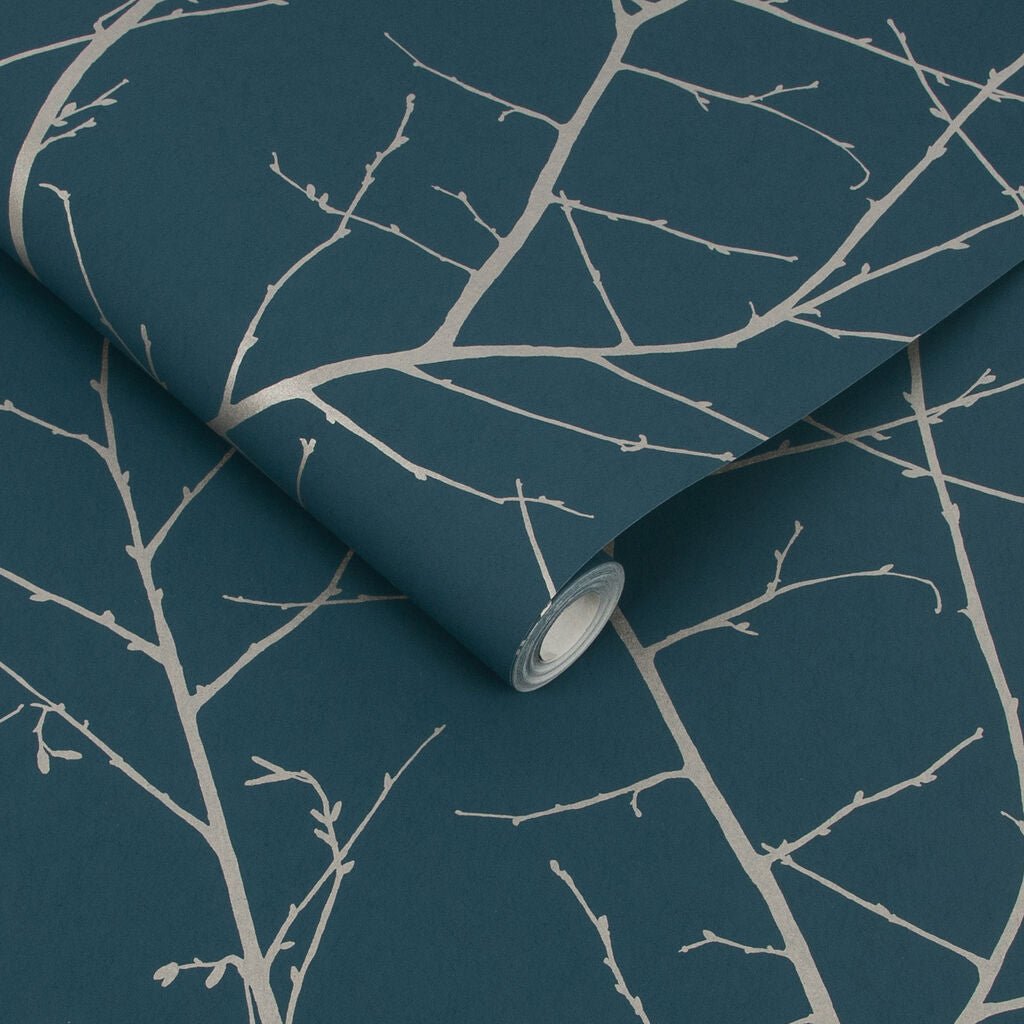 Boreas Wallpaper - Teal Silver - Graham & Brown - 107582 - Premier Wallcovering