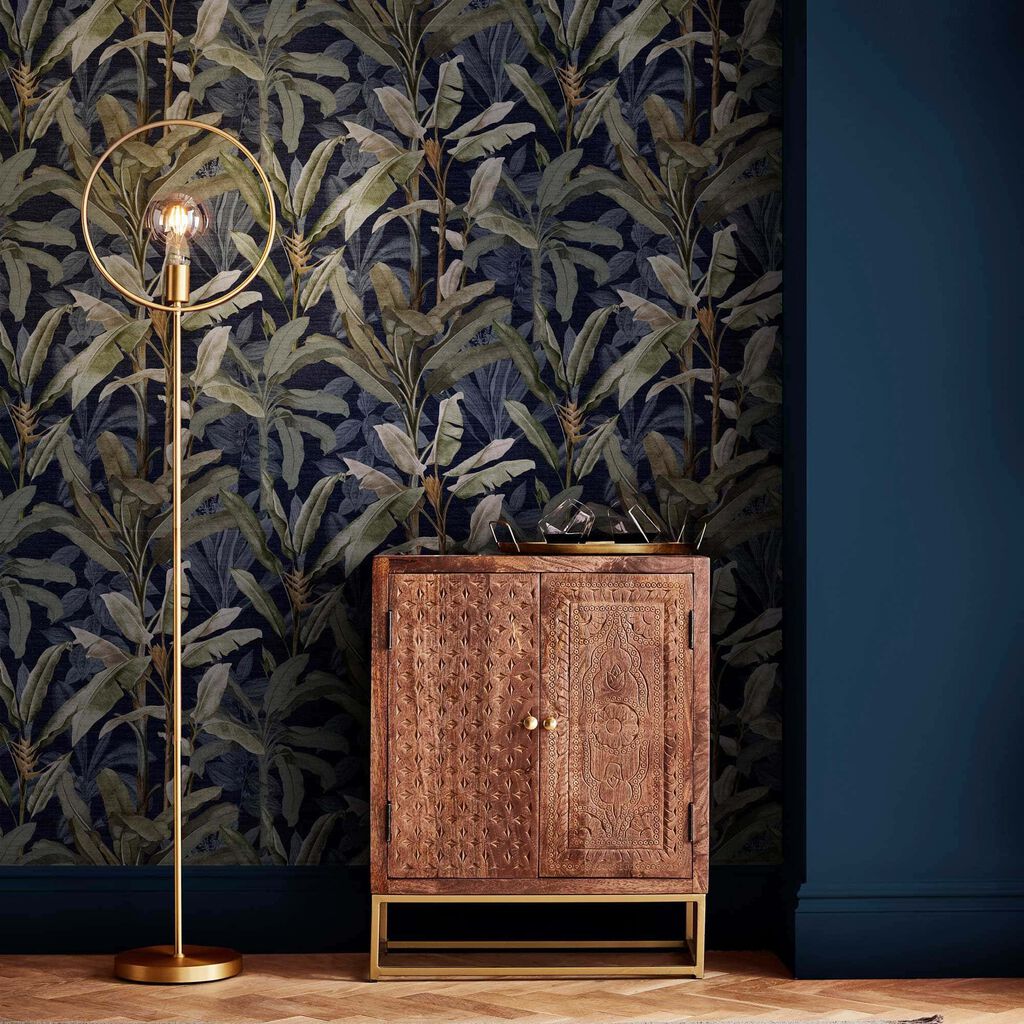 Borneo Wallpaper - Midnight - Graham & Brown - 118029 - Premier Wallcovering