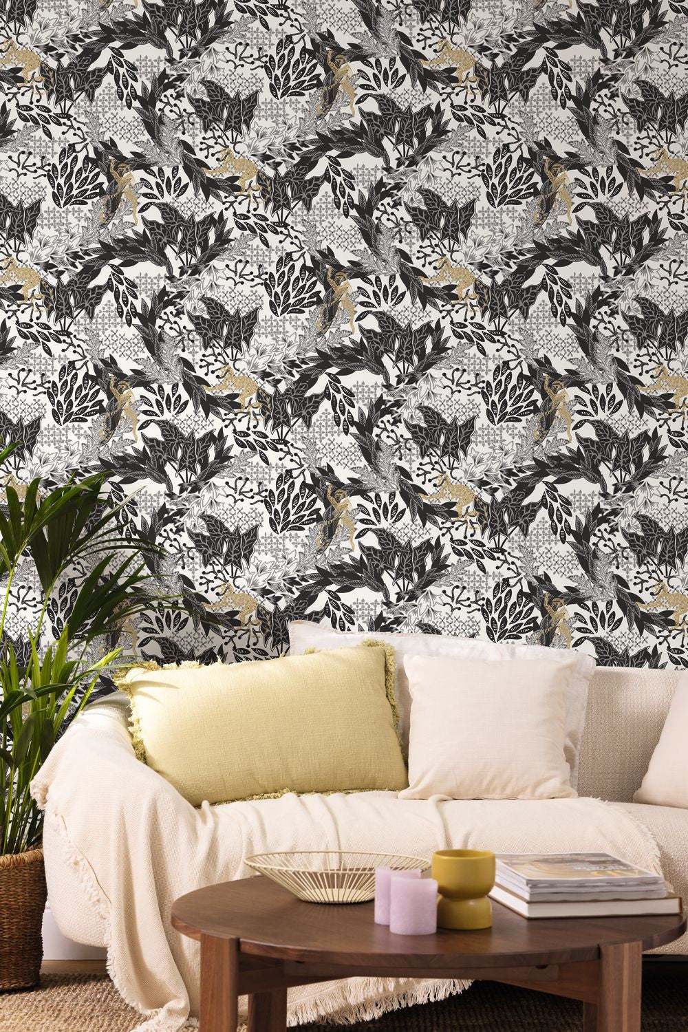 Borneo Wallpaper - Noir Blanc - Caselio - 104910913 - Premier Wallcovering