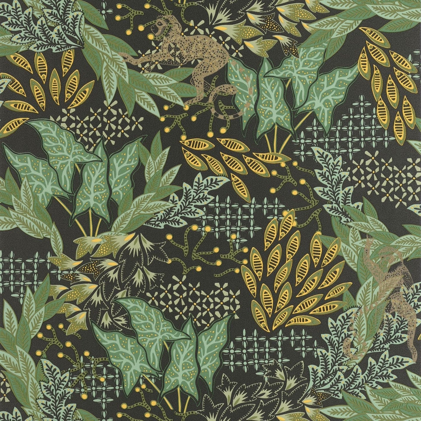 Borneo Wallpaper - Noir Vert - Caselio - 104919703 - Premier Wallcovering