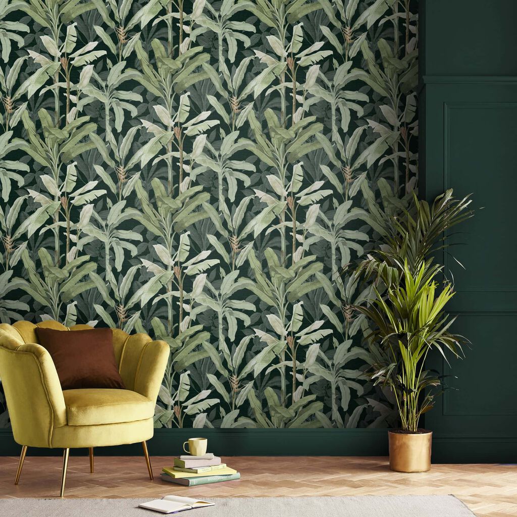 Borneo Wallpaper - Emerald - Graham & Brown - 118032 - Premier Wallcovering
