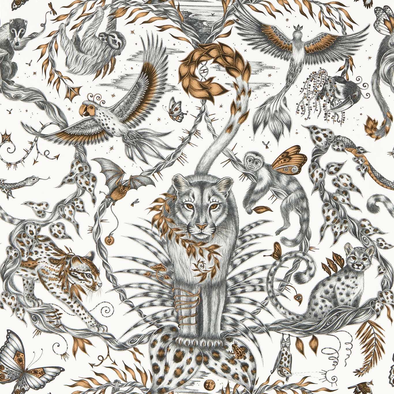 Bosque Dreams Wallpaper - Bronze - Clarke & Clarke - Emma J Shipley - W0213/01 - Premier Wallcovering