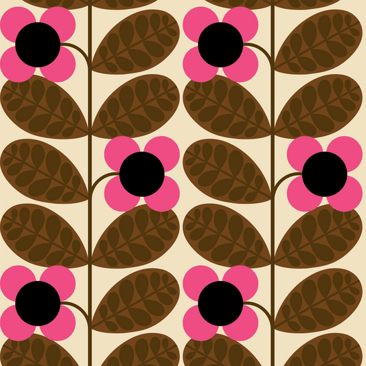 Botanica Bloom Wallpaper - Chestnut - Orla Kiely - 23SHBTBWLPDS-2130 - Premier Wallcovering