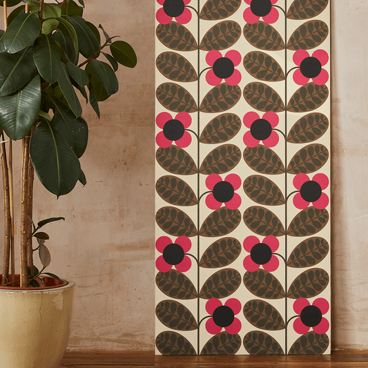 Botanica Bloom Wallpaper - Chestnut - Orla Kiely - 23SHBTBWLPDS-2130 - Premier Wallcovering