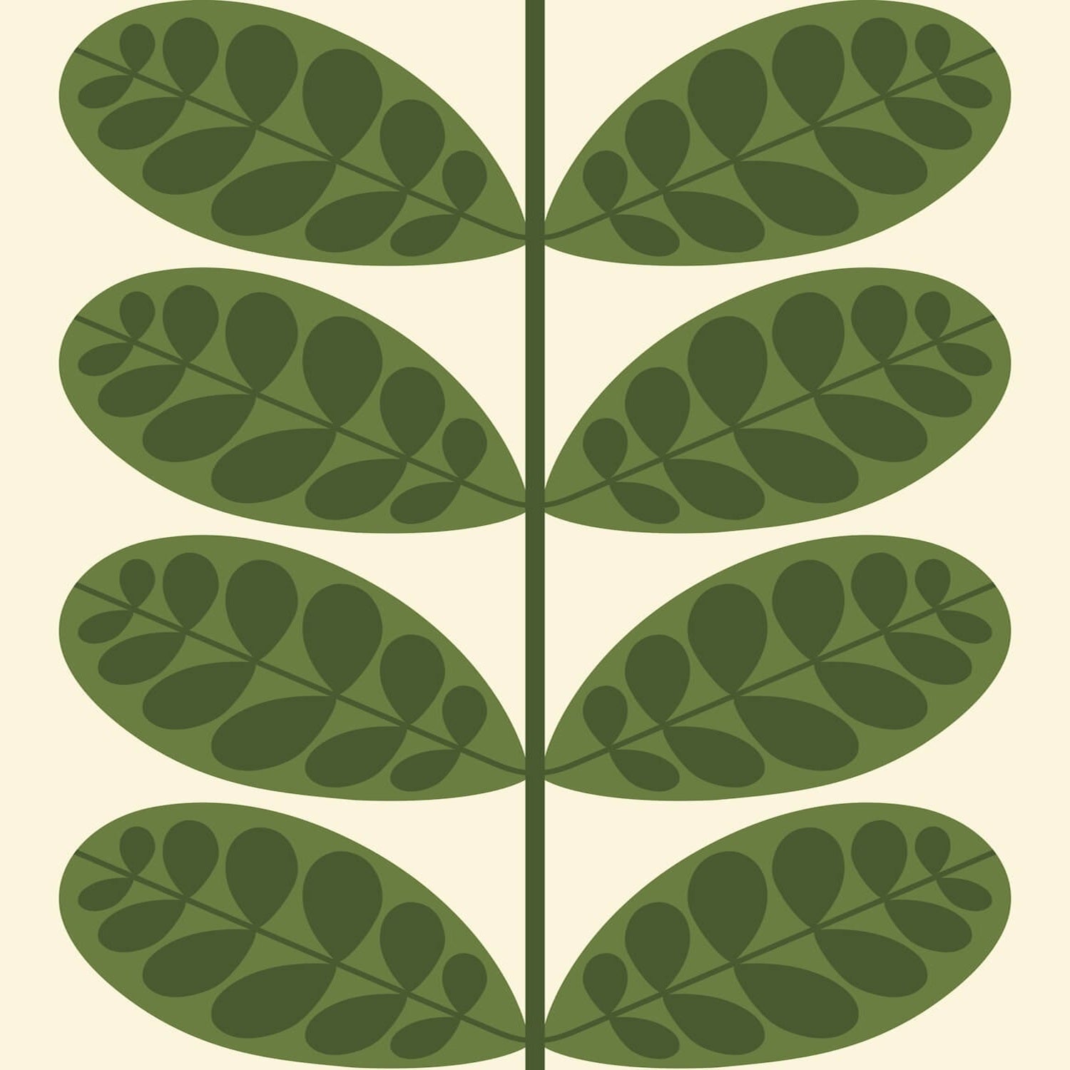 Botanica Wallpaper - Fern - Orla Kiely - 23AHBTCWLPDS-3140 - Premier Wallcovering
