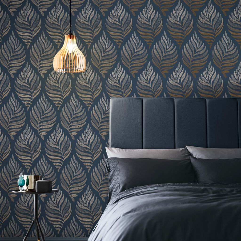 Botanica Wallpaper - Midnight - Graham & Brown - 105454 - Premier Wallcovering