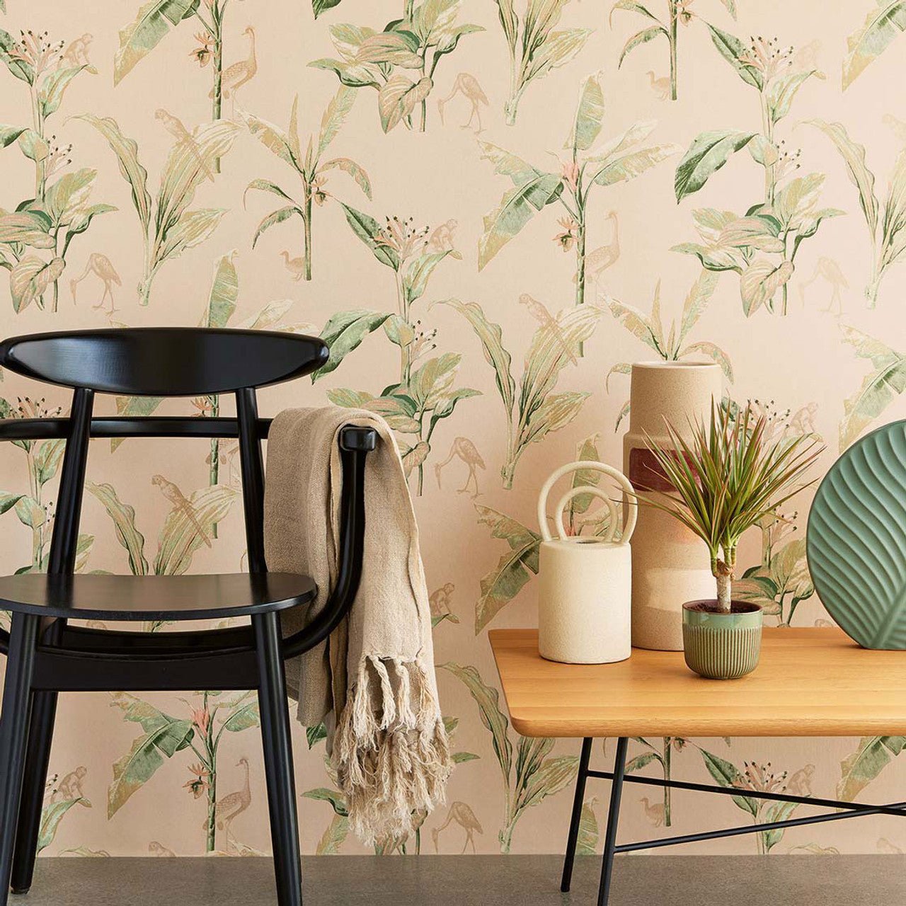 Botanical Oasis Wallpaper - Beige - Eijffinger - 317344 - Premier Wallcovering