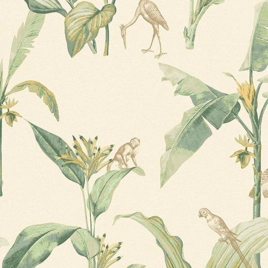 Botanical Oasis Wallpaper - Cream - Eijffinger - 317340 - Premier Wallcovering