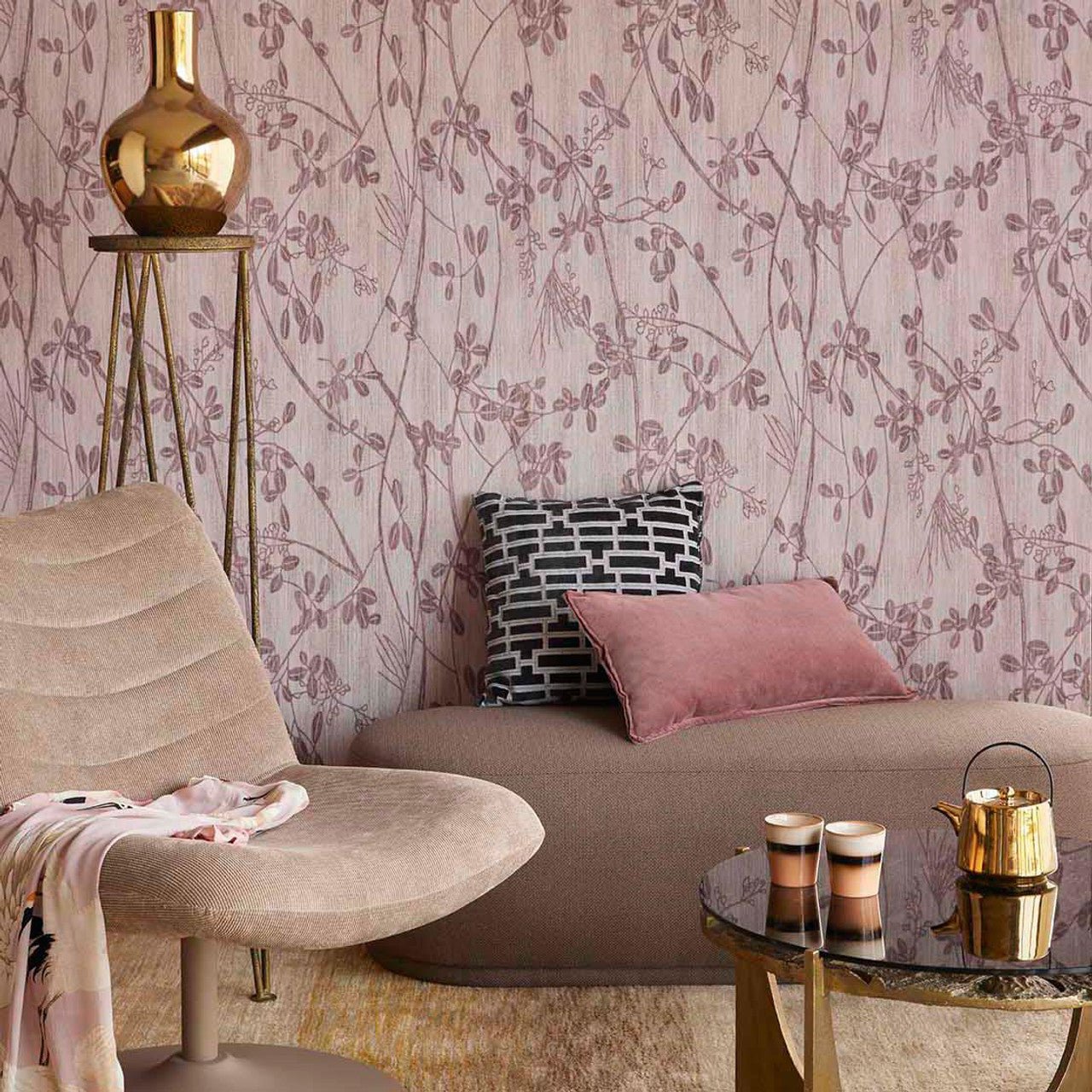 Botanical Trail Emerald Wallpaper - Purple / Lilac - Eijffinger - 333403 - Premier Wallcovering