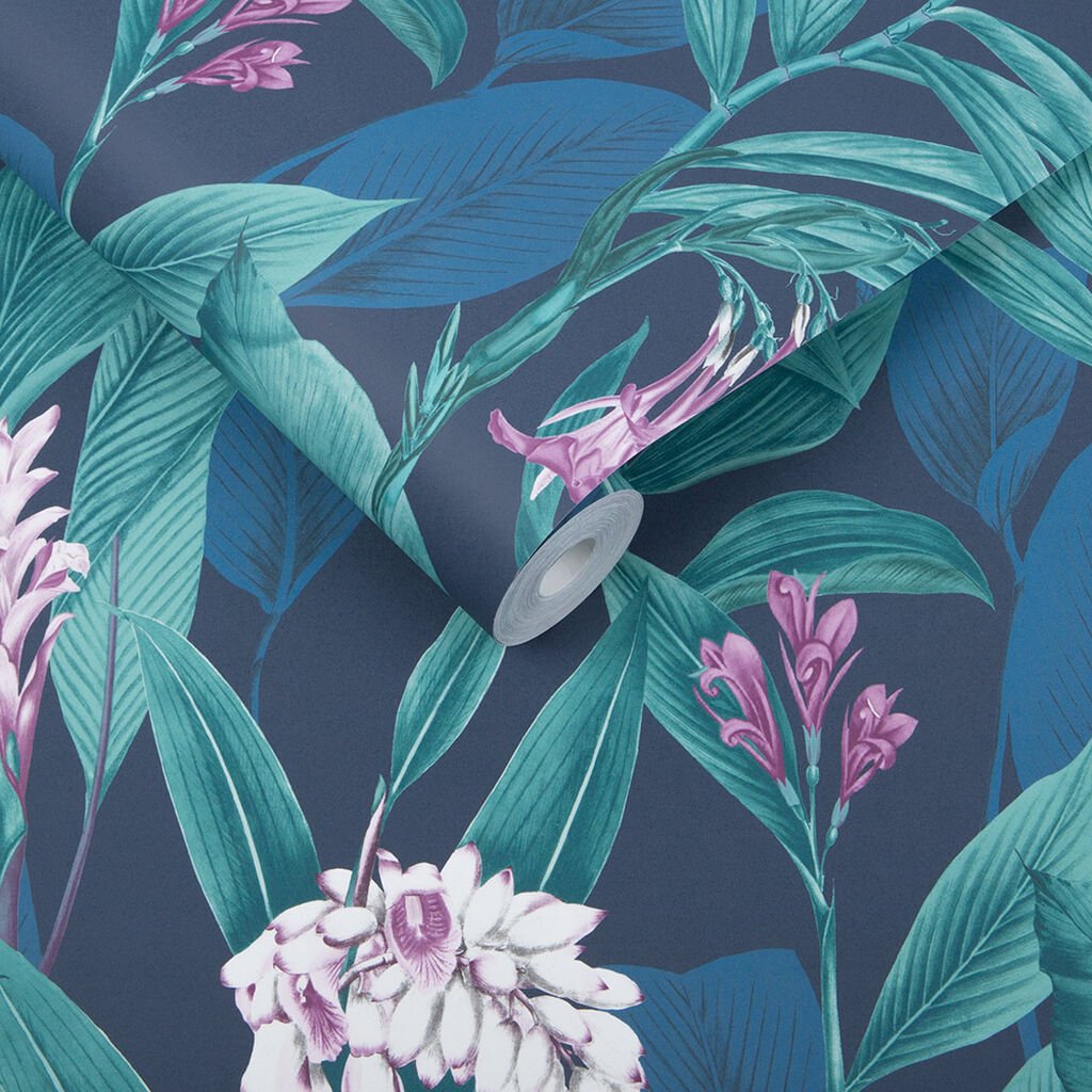 Botanical Wallpaper - Midnight - Graham & Brown - 103799 - Premier Wallcovering