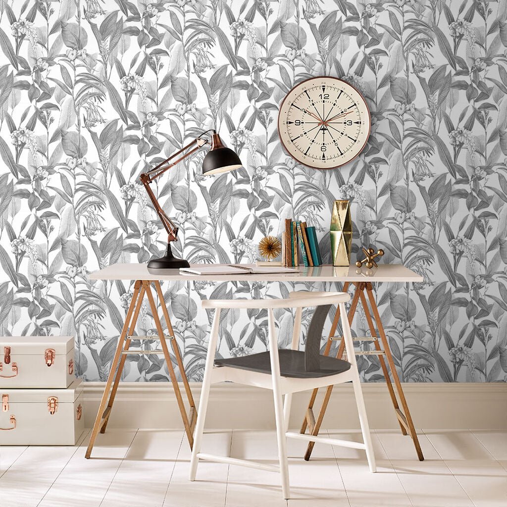 Botanical Wallpaper - Shadow - Graham & Brown - 103801 - Premier Wallcovering