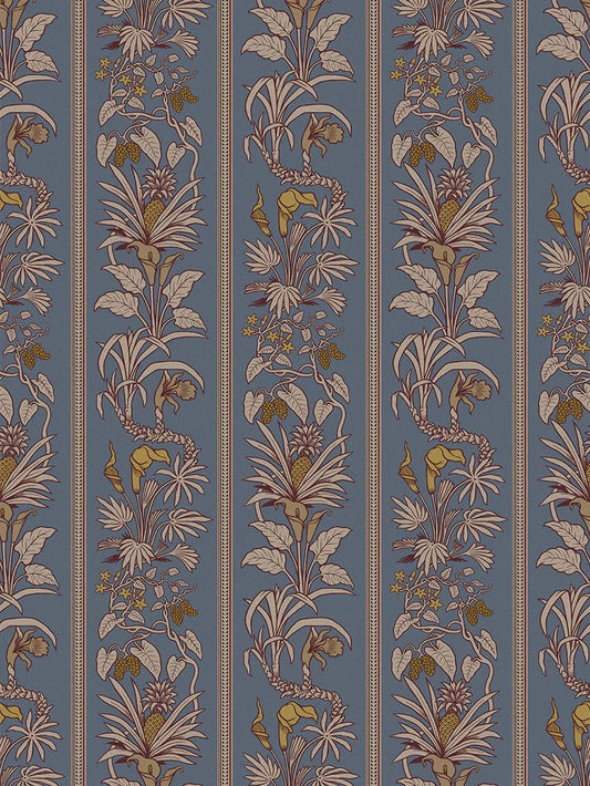 Botanize Heritage Recycled Velvet Fabric - Whale Blue - Divine Savages - DVS046-BH-WB-VEL - Premier Wallcovering