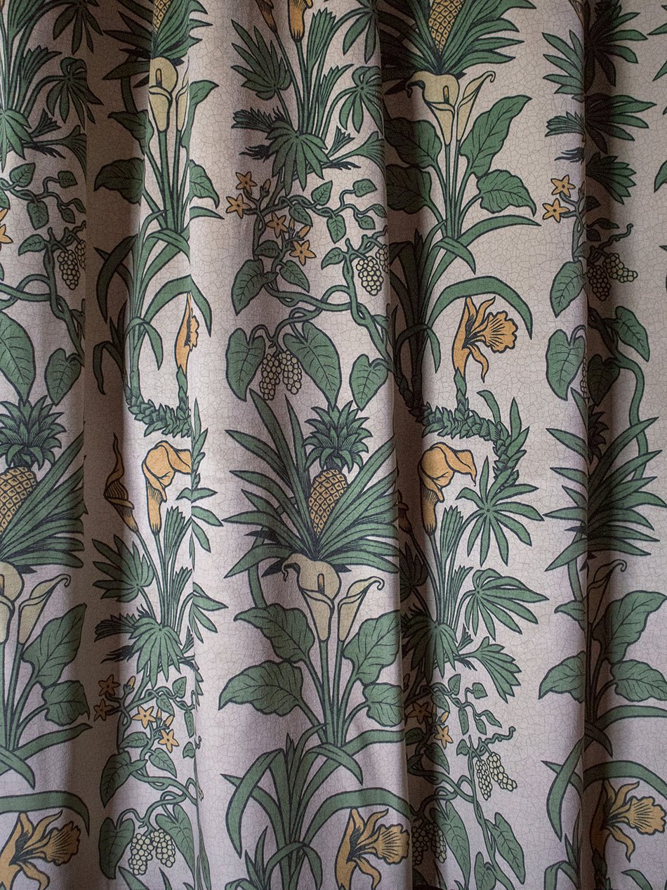 Botanize Heritage Recycled Velvet Fabric - Palm Green - Divine Savages - DVS047-BH-PGR-VEL - Premier Wallcovering