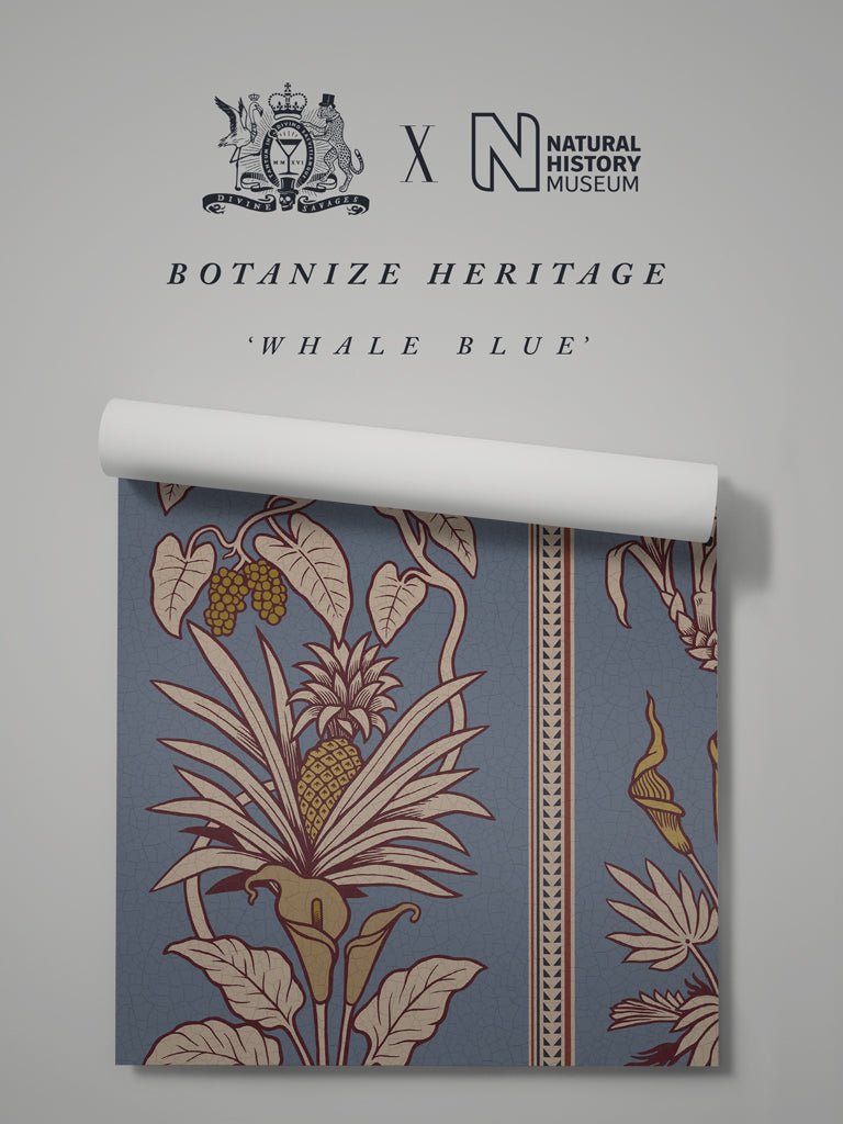 Botanize Heritage Wallpaper - Whale Blue - Divine Savages - DVS046-BH-WB-WR - Premier Wallcovering