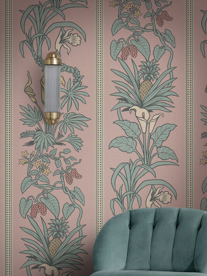 Botanize Heritage Wallpaper - Plaster Pink - Divine Savages - DVS048-BH-PINK-WR - Premier Wallcovering