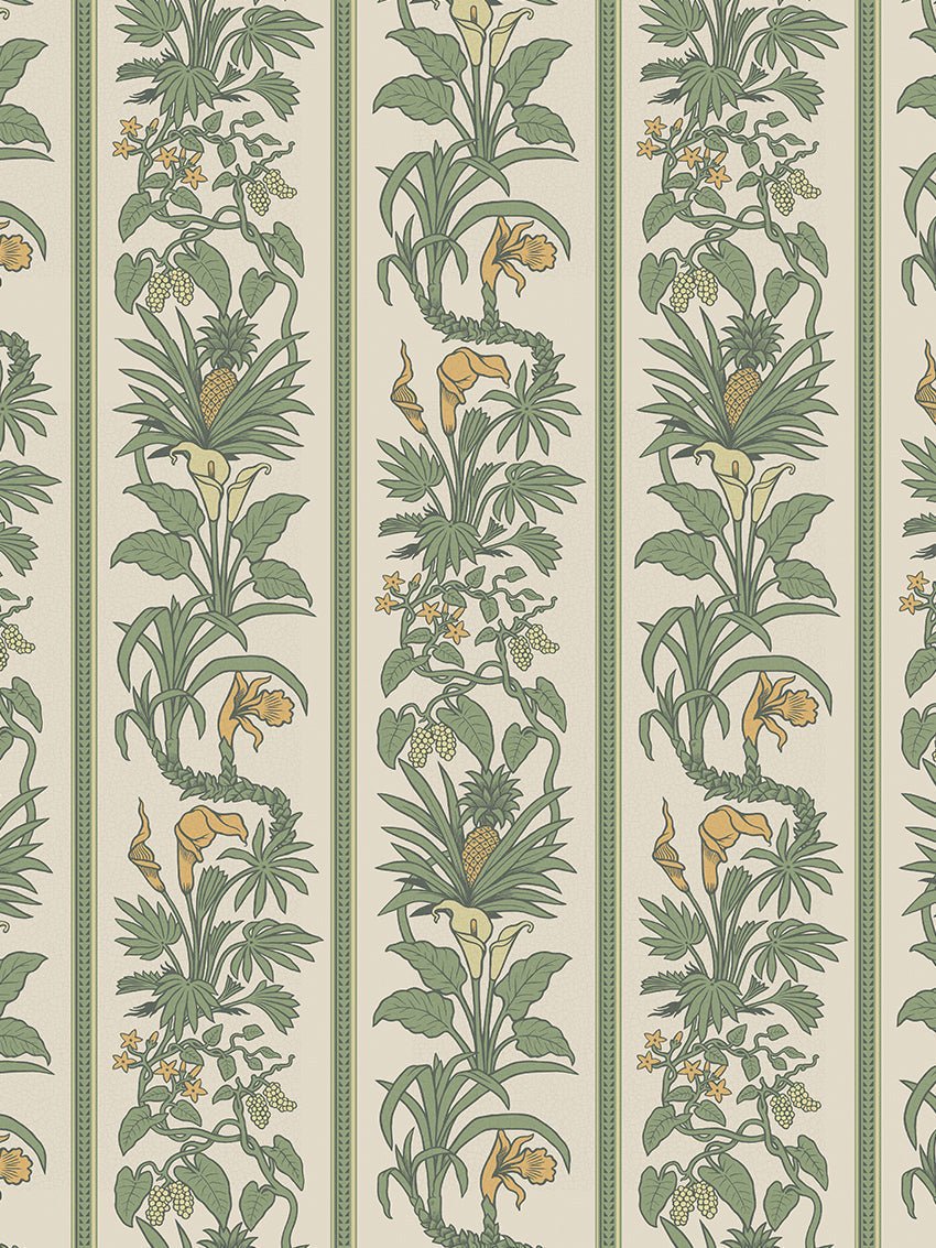 Botanize Heritage Wallpaper - Palm Green - Divine Savages - DVS047-BH-PGR-WR - Premier Wallcovering