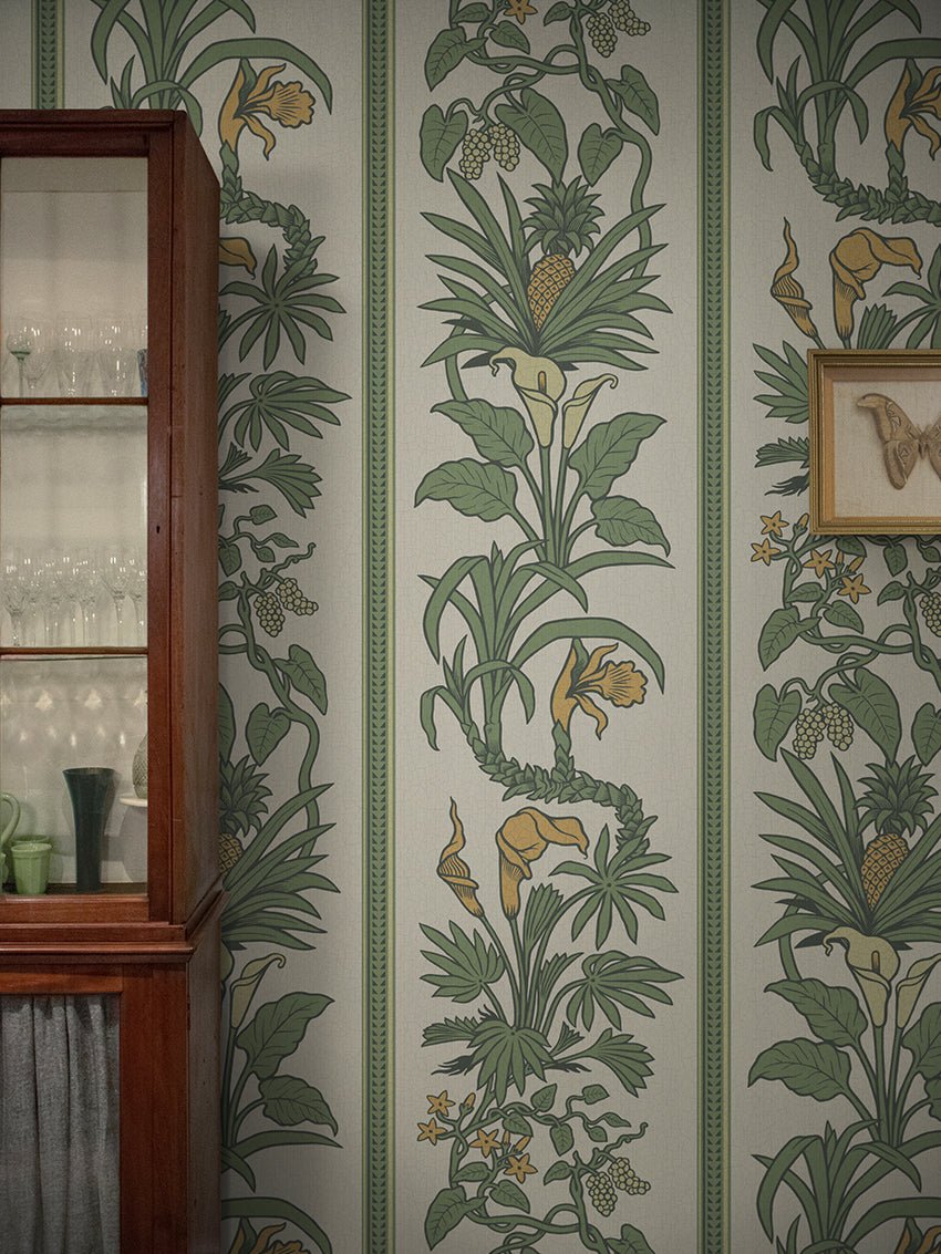 Botanize Heritage Wallpaper - Palm Green - Divine Savages - DVS047-BH-PGR-WR - Premier Wallcovering