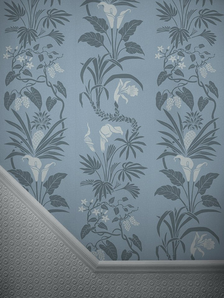 Botanize Wallpaper - Lily Blue - Divine Savages - DVS045-BOT-LBL-WR - Premier Wallcovering