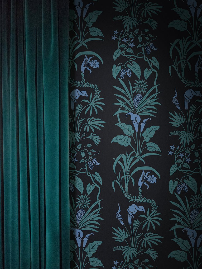 Botanize Wallpaper - Blackberry - Divine Savages - DVS044-BOT-BLK-WR - Premier Wallcovering