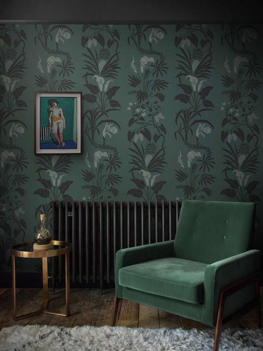 Botanize Wallpaper - Fern Green - Divine Savages - DVS043-BOT-FGR-WR - Premier Wallcovering