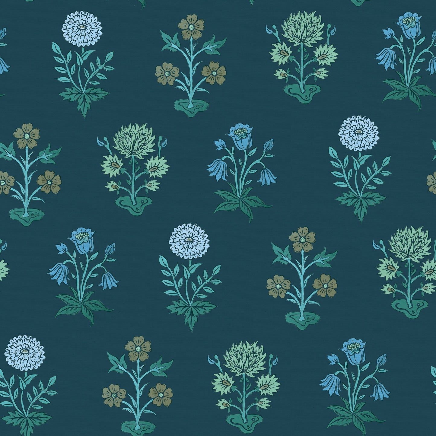 Botany Wallpaper - Midnight - Wear The Walls - BOMB8076U52 - Premier Wallcovering