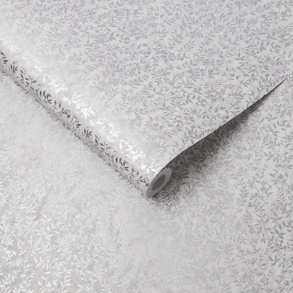 Botany Wallpaper - Silver - Graham & Brown - 105118 - Premier Wallcovering