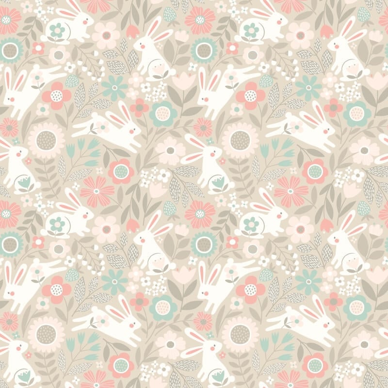Bouncing Binnies Wallpaper - Coconut Mix - Hoopla Walls - HWA1315W - Premier Wallcovering
