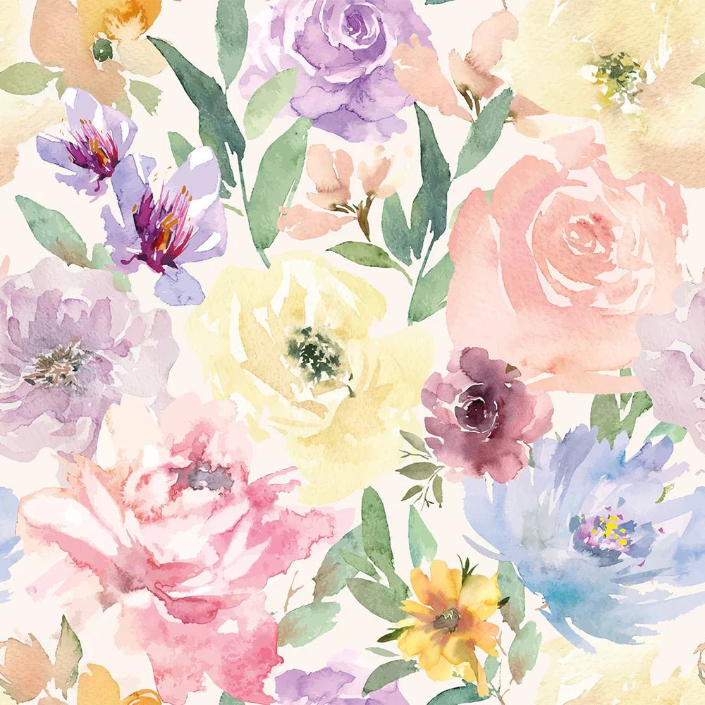 Bouquet De Fleurs Wallpaper - Spring Pastels - LAN100031 - Lucie Annabel - Premier Wallcovering