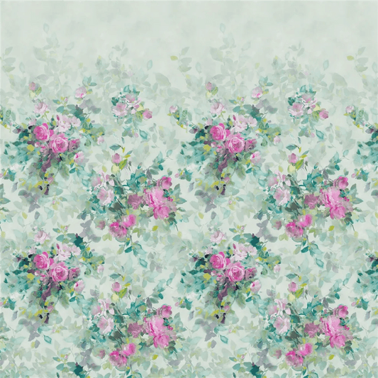 Bouquet De Roses Wallpaper - Celadon - PDG1173/01 - Designers Guild - Premier Wallcovering
