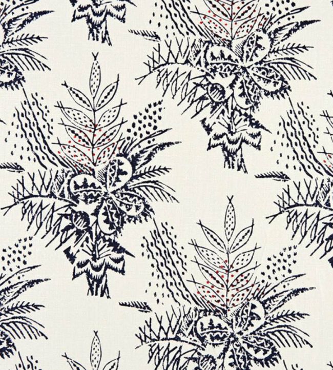 Bouquet Fabric - Dark Indigo - Christopher Farr Cloth - CF140 - 01 - Premier Wallcovering