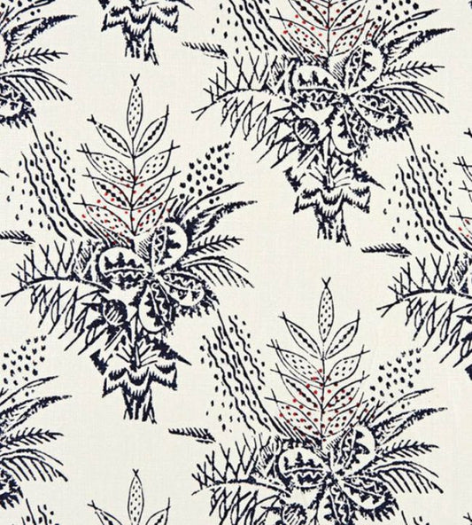 Bouquet Fabric - Dark Indigo - Christopher Farr Cloth - CF140 - 01 - Premier Wallcovering