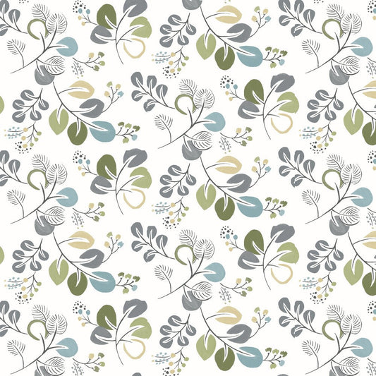 Bouquet Wallpaper - Green/Blue - A Street Prints - FD25123 - Premier Wallcovering