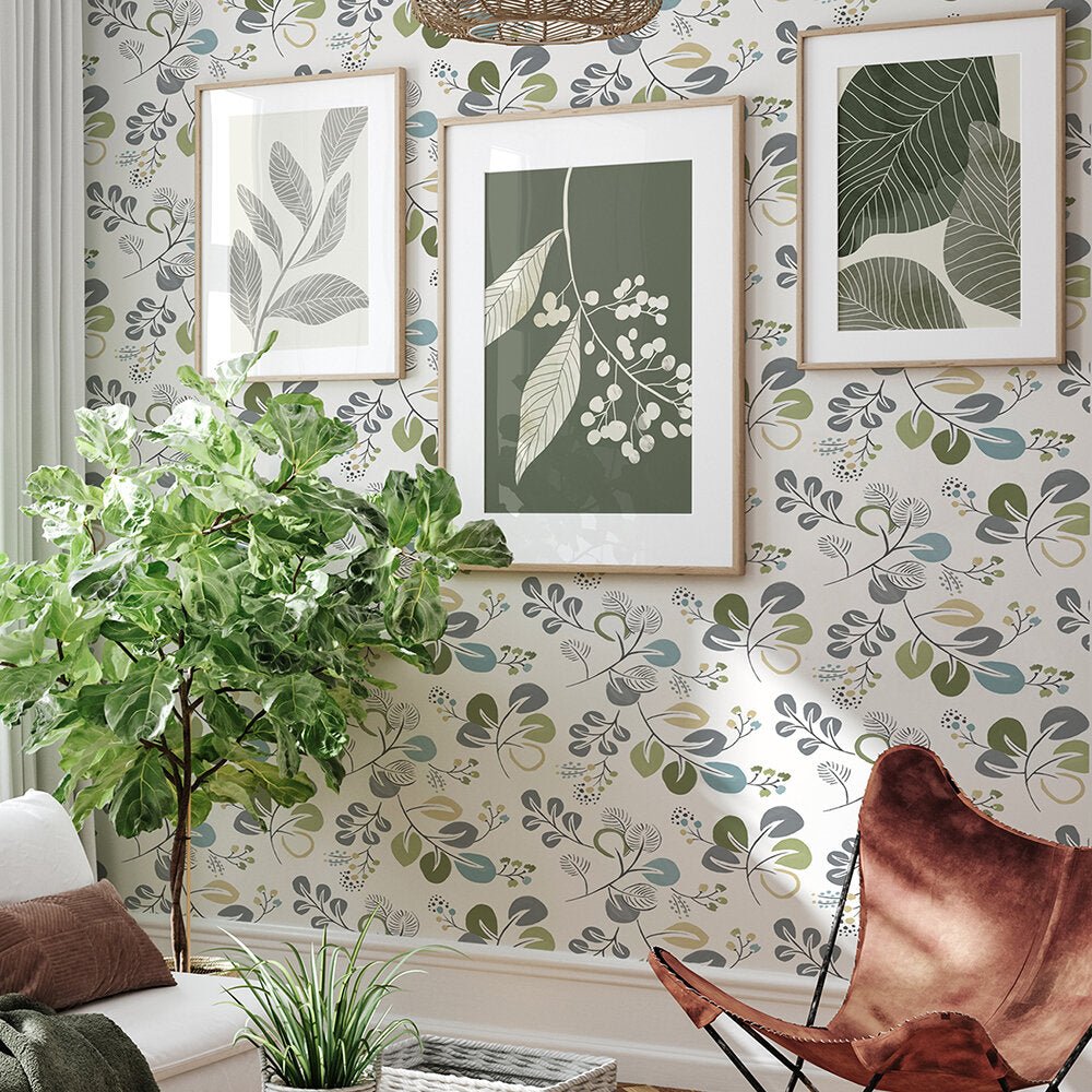 Bouquet Wallpaper - Green/Blue - A Street Prints - FD25123 - Premier Wallcovering