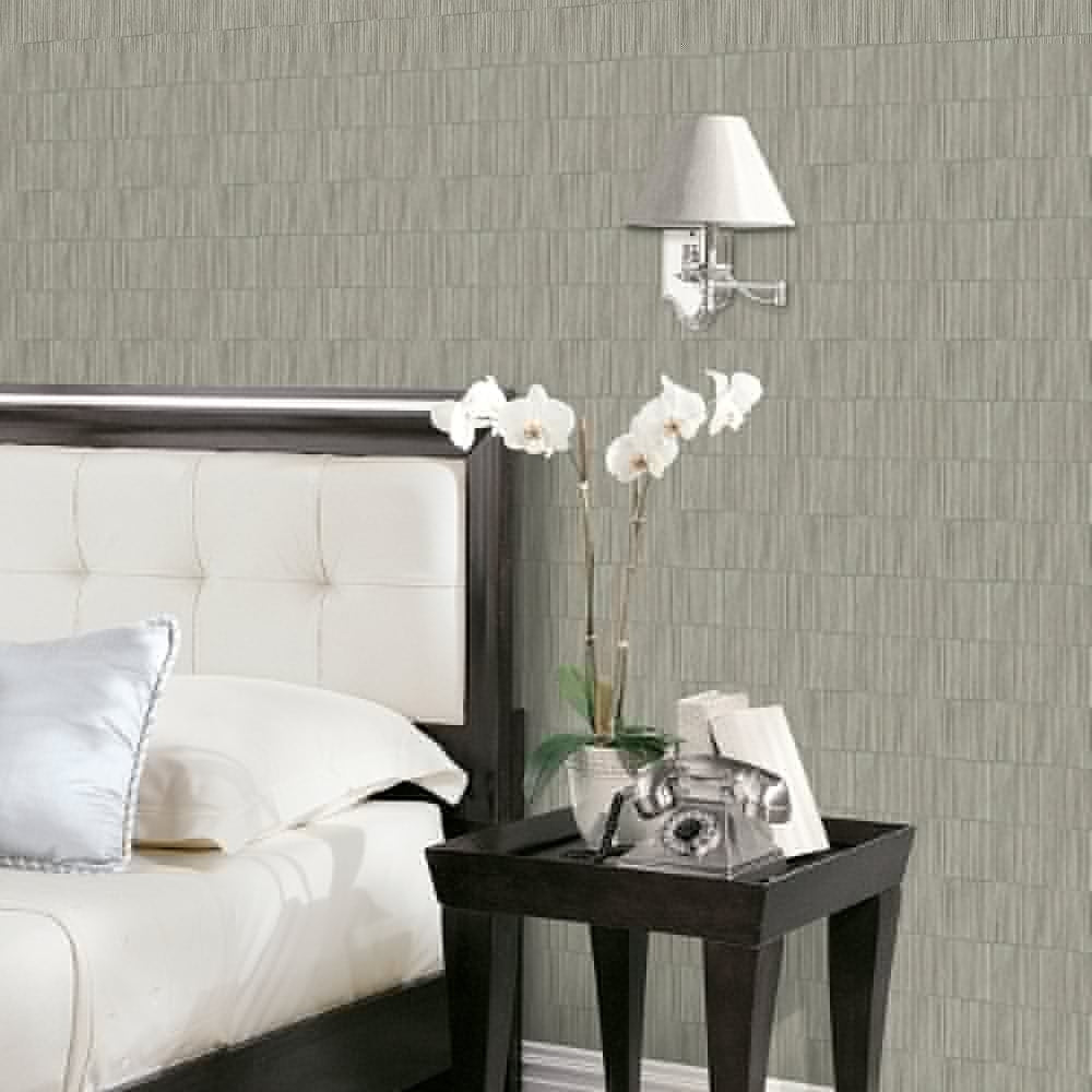Boutique Bamboo Wallpaper - Silver Grey - Galerie - SP-JA3003 - Premier Wallcovering
