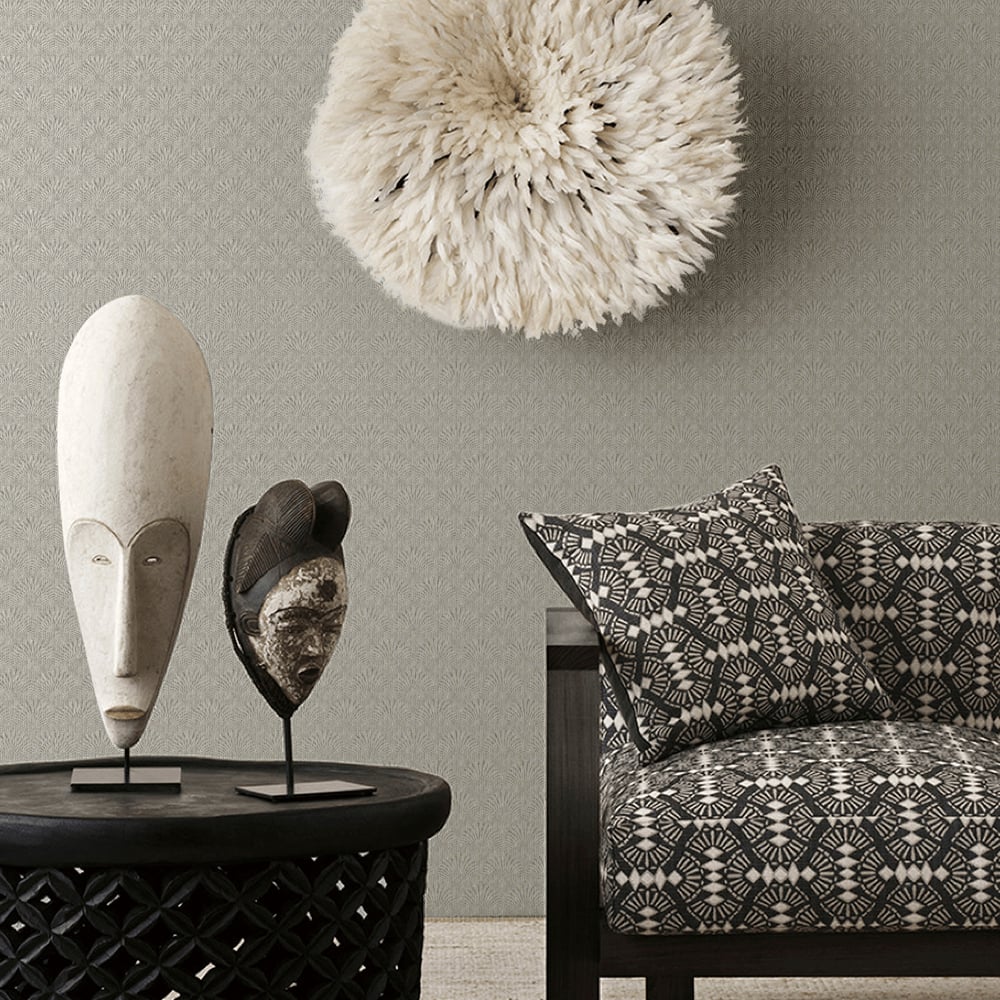 Boutique Fan Wallpaper - Beige - Galerie - F-AF7003 - Premier Wallcovering