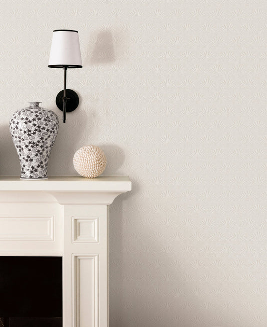 Boutique Fan Wallpaper - White - Galerie - F - AF7001 - Premier Wallcovering