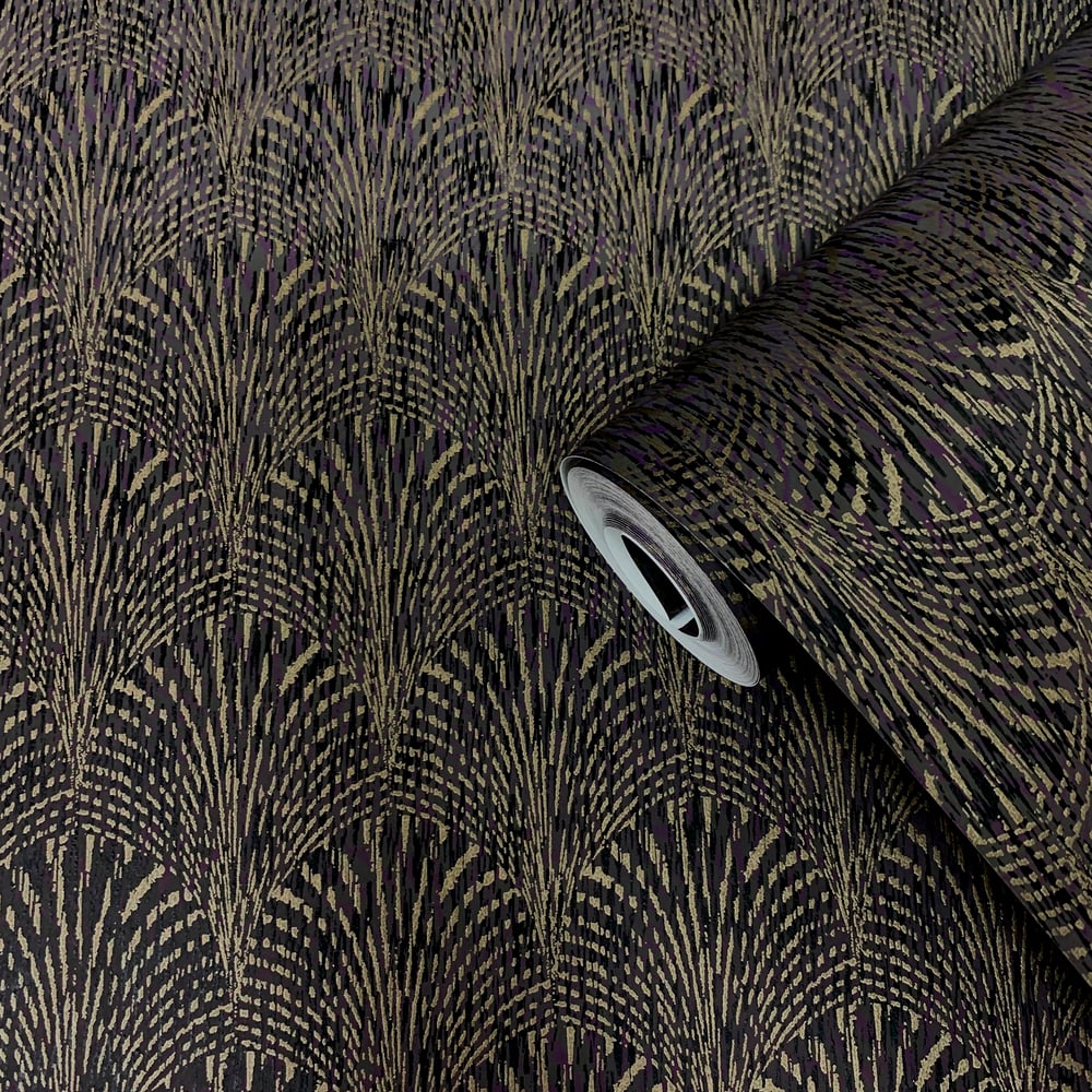 Boutique Fan Wallpaper - Purple Lilac - Galerie - F-AF7005 - Premier Wallcovering