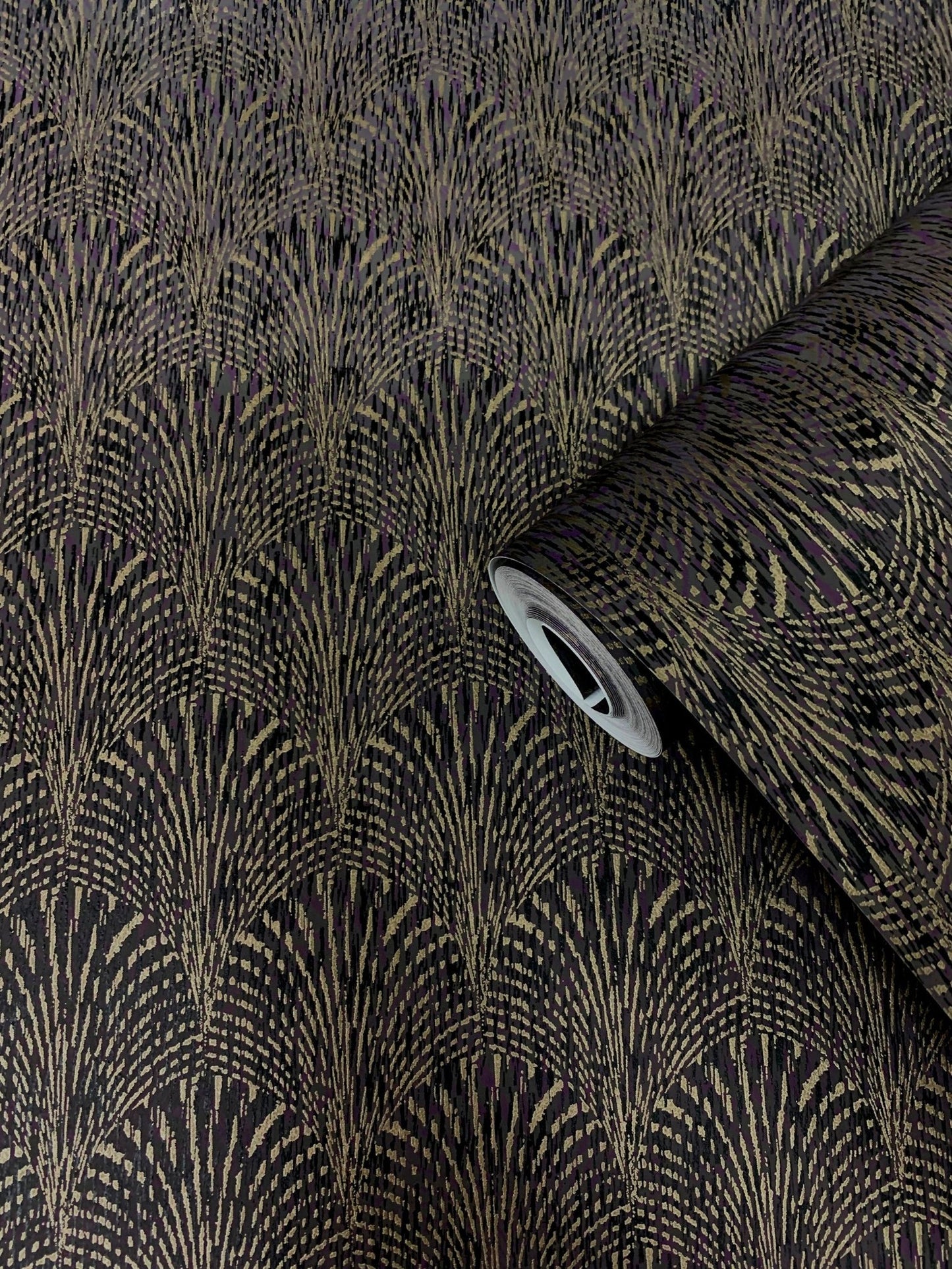 Boutique Fan Wallpaper - Purple Lilac - Galerie - F - AF7005 - Premier Wallcovering