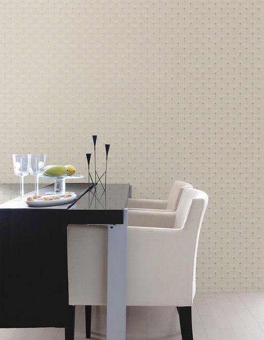 Boutique Geo Key Wallpaper - Metallic Cream - Galerie - F - PL3001 - Premier Wallcovering