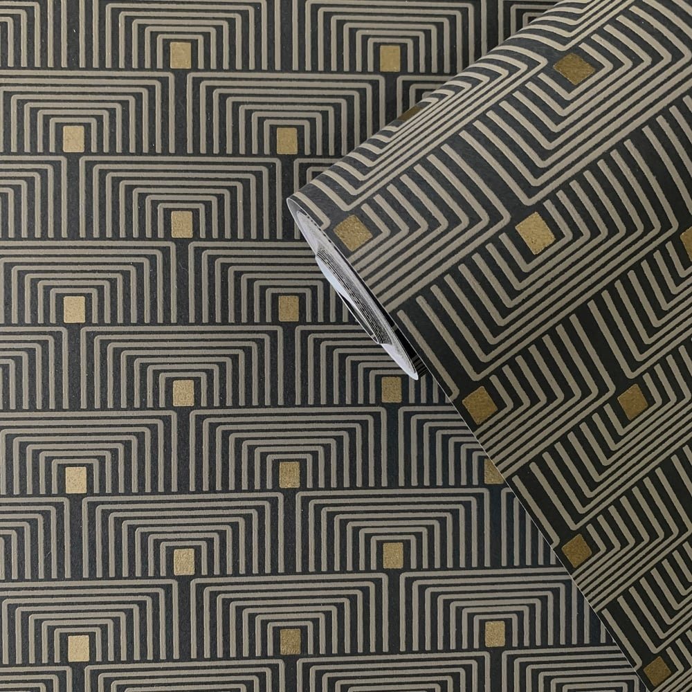 Boutique Geo Key Wallpaper - Black - Galerie - F-PL3006 - Premier Wallcovering