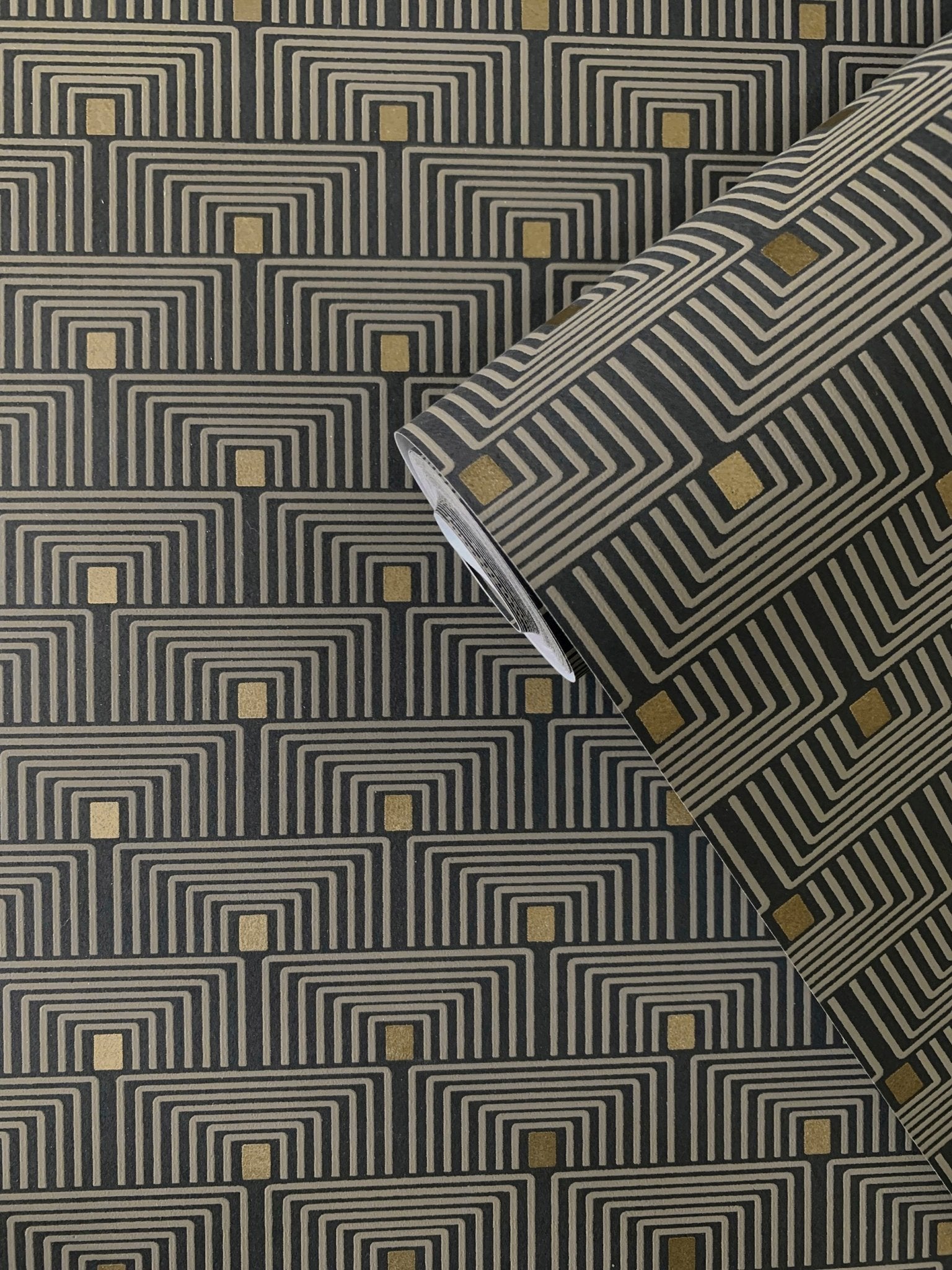 Boutique Geo Key Wallpaper - Black - Galerie - F - PL3006 - Premier Wallcovering