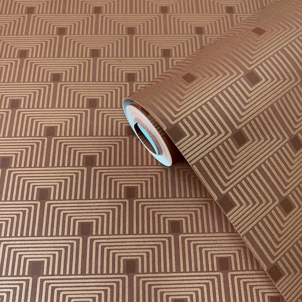 Boutique Geo Key Wallpaper - Orange - Galerie - F-PL3007 - Premier Wallcovering