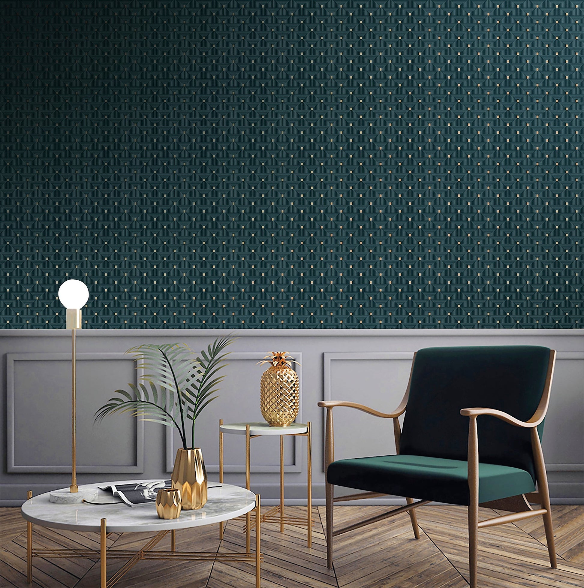Boutique Geo Key Wallpaper - Blue - Galerie - F - PL3005 - Premier Wallcovering