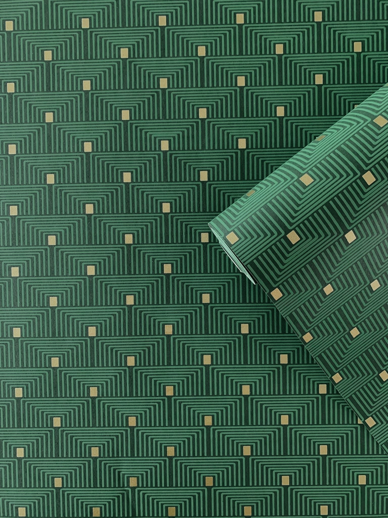 Boutique Geo Key Wallpaper - Green - Galerie - F - PL3008 - Premier Wallcovering