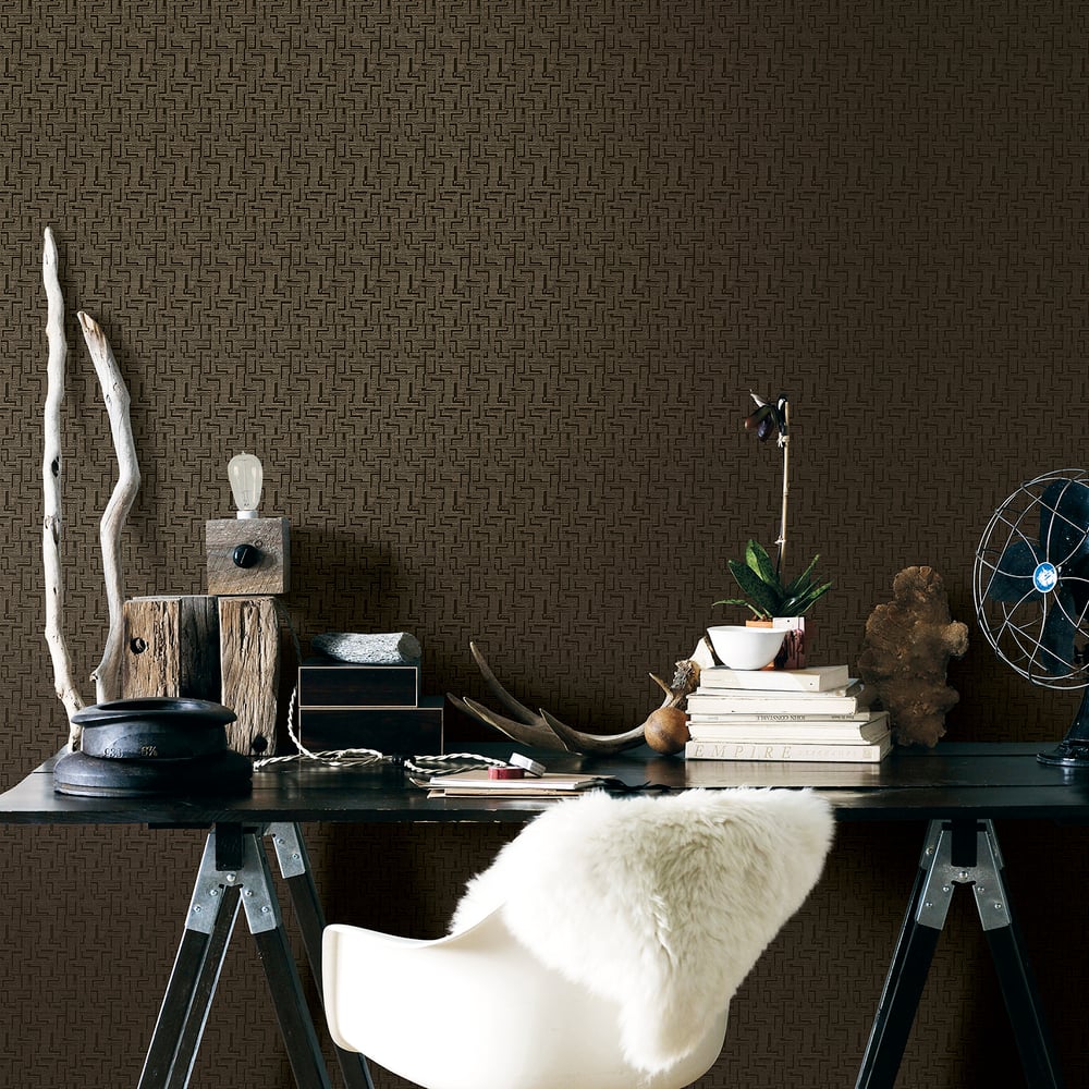 Boutique Geometric Wallpaper - Bronze Brown - Galerie - L-BD2007 - Premier Wallcovering