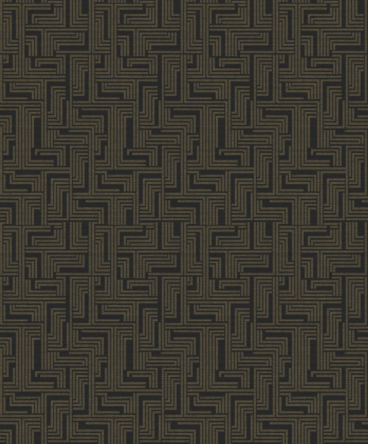 Boutique Geometric Wallpaper - Bronze Brown - Galerie - L - BD2007 - Premier Wallcovering