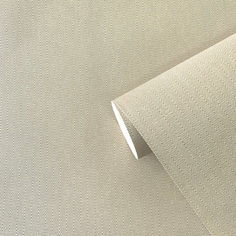 Boutique Herringbone Wallpaper - Beige - Galerie - F-WH3006 - Premier Wallcovering