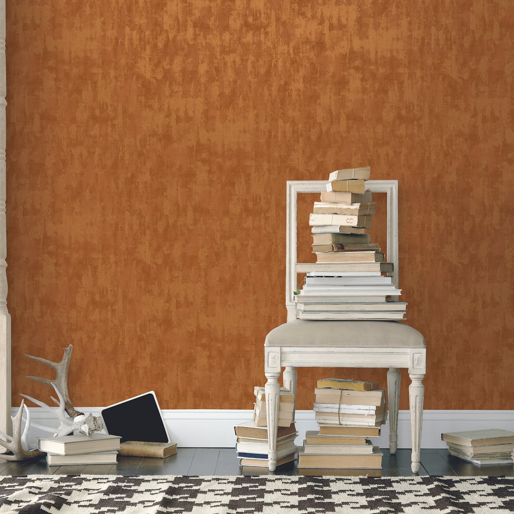 Boutique Tonal Plain Wallpaper - Orange - Galerie - F-VE5005 - Premier Wallcovering