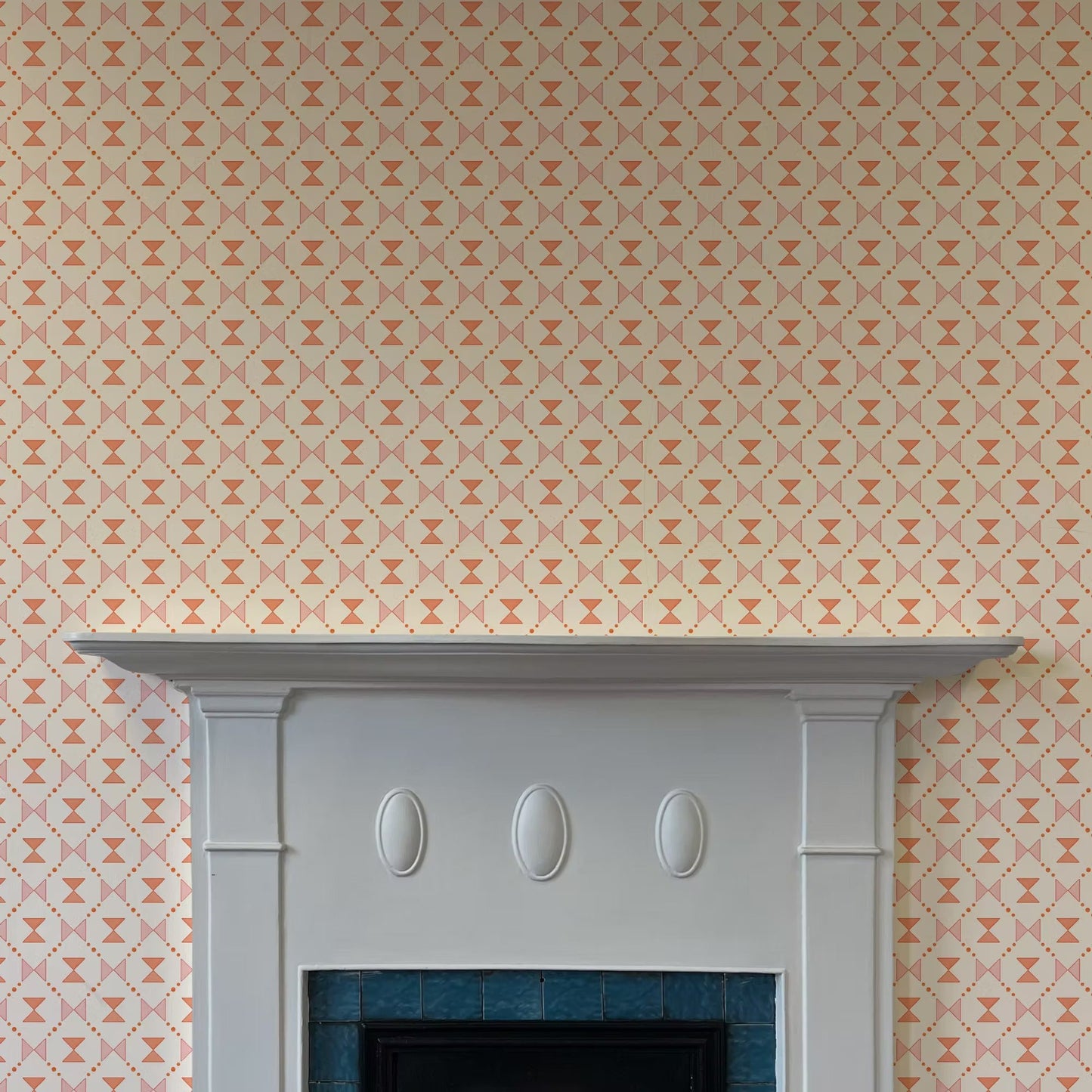 Bow Tie Quilt Wallpaper - Pink and Coral - Ottoline - W-BOTI-2 - Premier Wallcovering