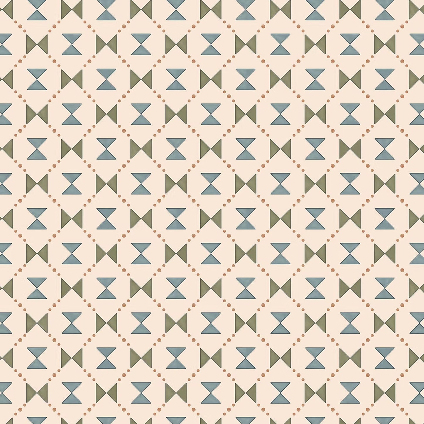 Bow Tie Quilt Wallpaper - Blue and Green - Ottoline - W-BOTI-1 - Premier Wallcovering